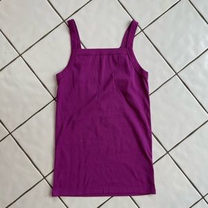 NWOT Old Navy Ribbed Slim Fit Magenta Tank Top Square Neckline